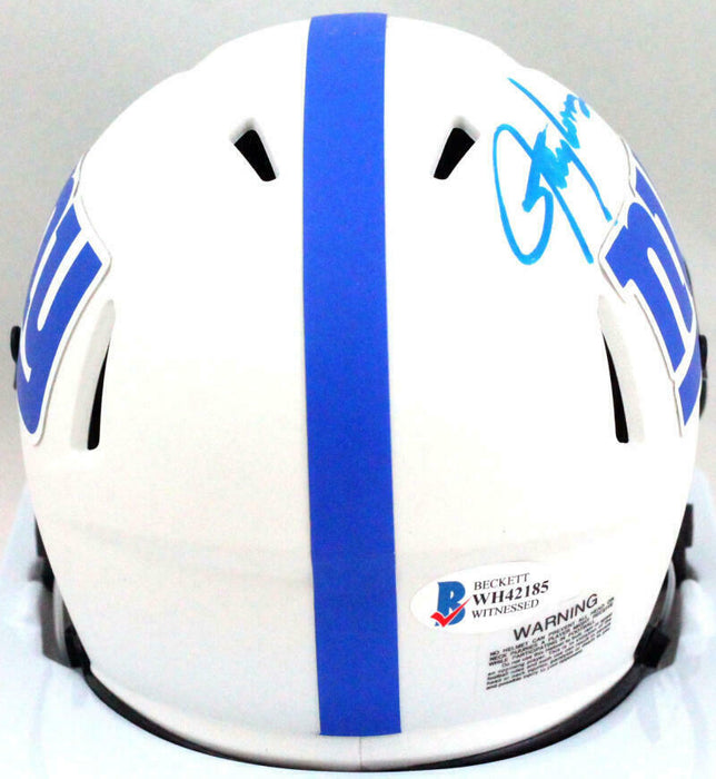 Lawrence Taylor New York Giants Signed NY Giants Lunar Speed Mini Helmet *Blue (BAS COA)
