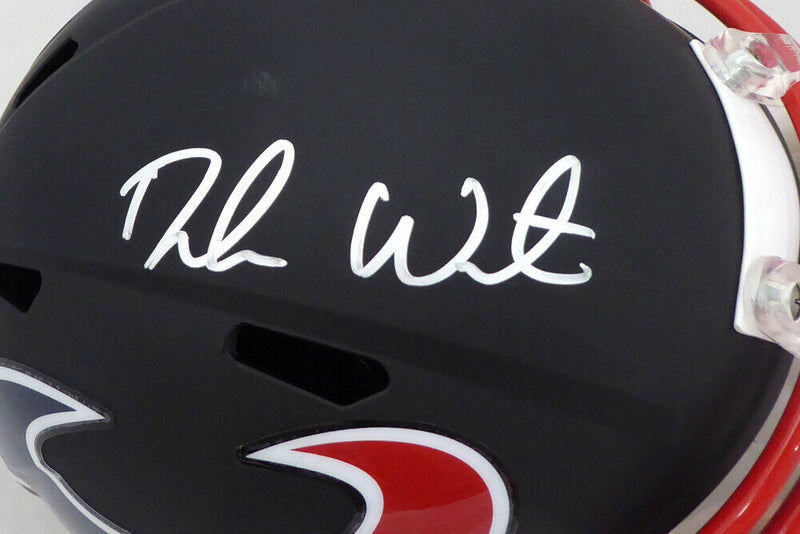 DESHAUN WATSON HOUSTON TEXANS AUTOGRAPHED TEXANS MATTE BLACK FULL SIZE HELMET149110 (BAS COA)