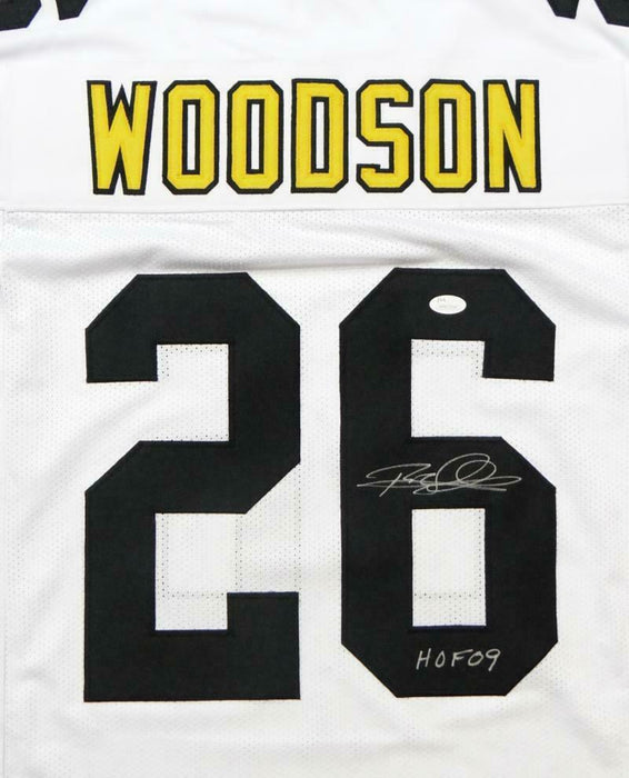 Rod Woodson Autographed White Pro Style Jersey w/ HOF (JSA COA)