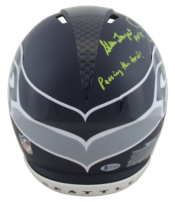 Steve Largent/D.K. Metcalf Seattle Seahawks Signed Full-sized Speed Proline Helmet (BAS COA)