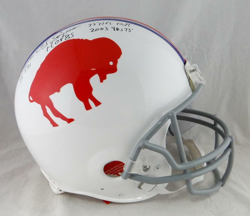 O.J. Simpson Buffalo Bills Signed F/S Authentic 65-73 TB Helmet W/ 5 Stats (JSA COA)
