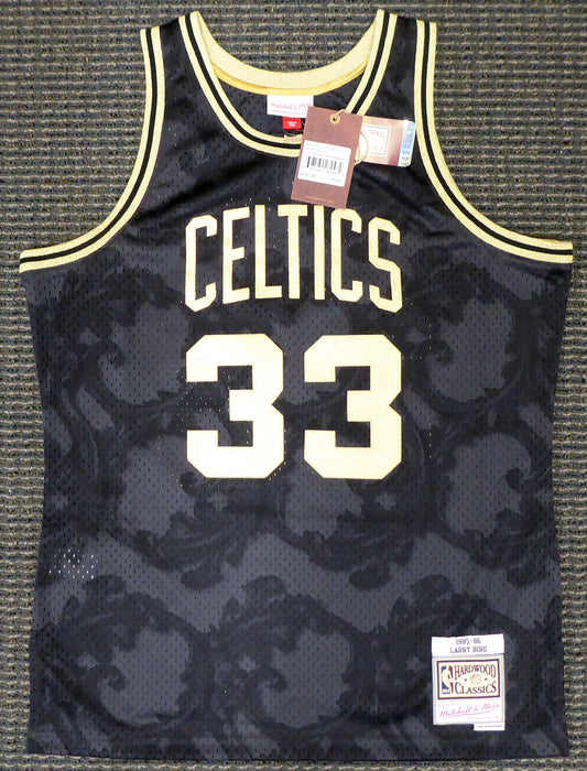 Larry Bird Boston Celtics Autographed Mitchell & Ness Gold Jersey Size L (BAS COA)
