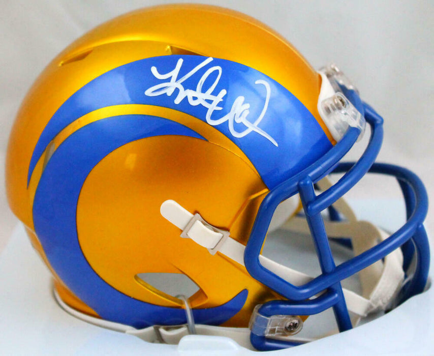 Kurt Warner St. Louis Rams Signed Flash Speed Mini Helmet BAS COA (Los Angeles)