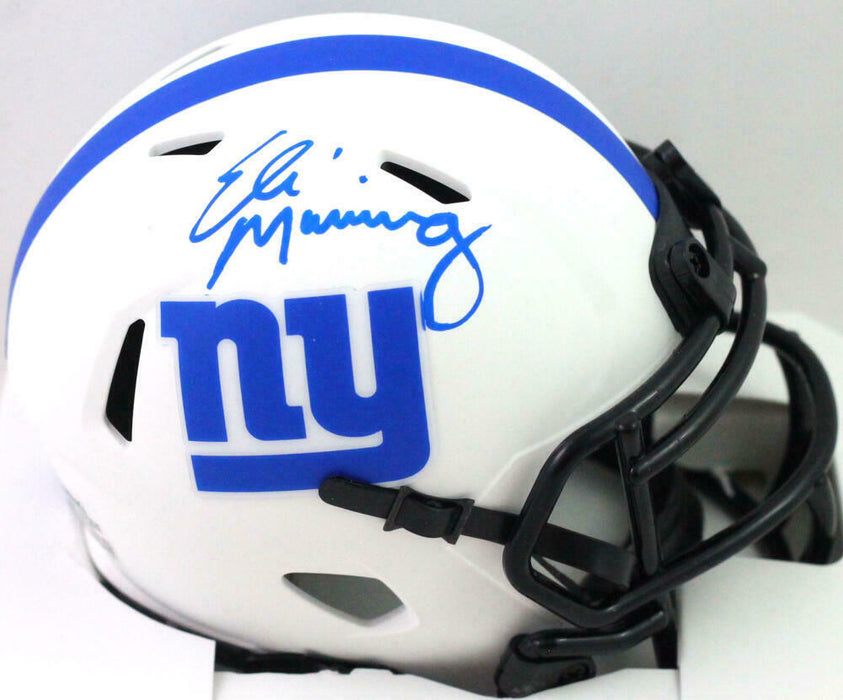 Eli Manning New York Giants Signed New York Giants Lunar Speed Mini Helmet *Blue (FAN COA)