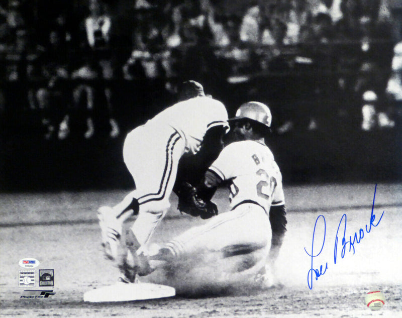 Lou Brock St. Louis Cardinals Signed 16x20 St. Louis Cardinals Photo 17986 (PSA COA)