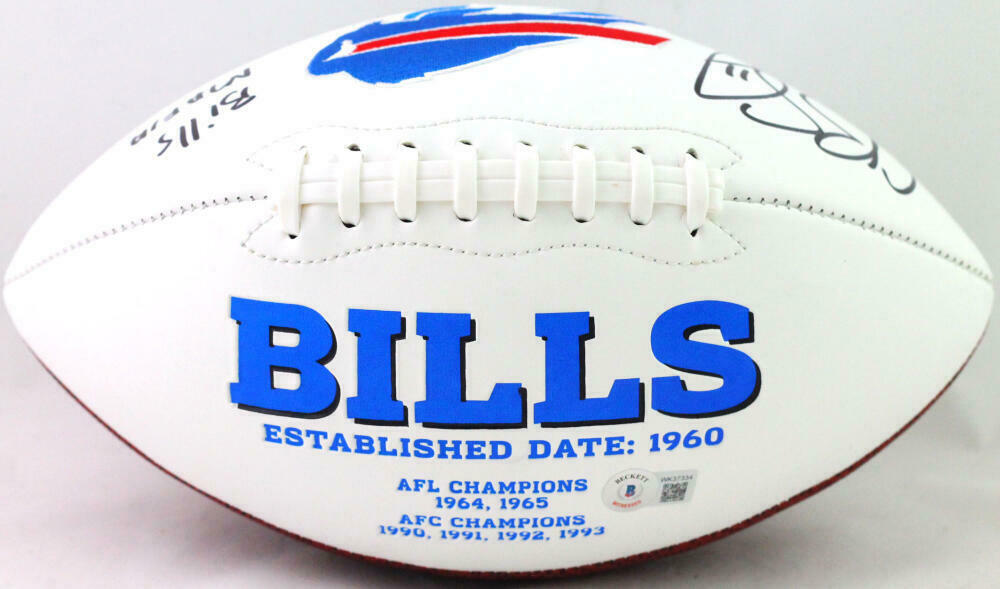 Cole Beasley Buffalo Bills Signed Logo Football w Bills Mafia (BAS COA)