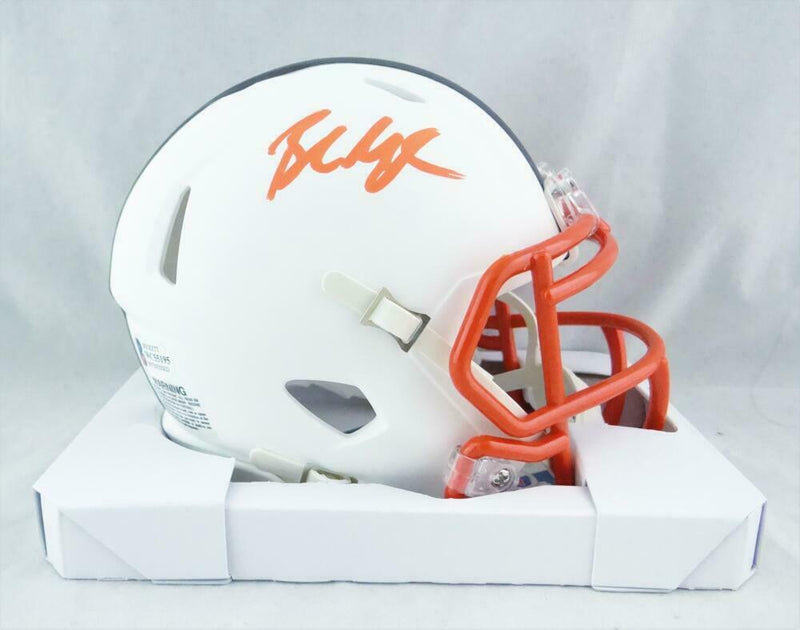 Baker Mayfield Cleveland Browns Signed Flat White Mini Helmet (BAS COA)