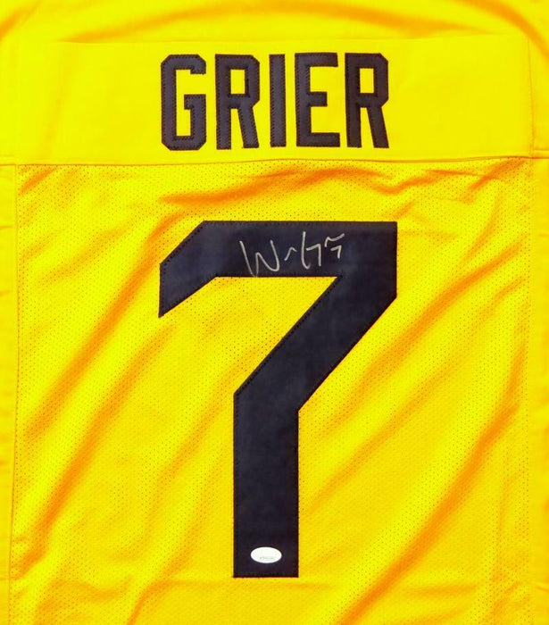 Will Grier West Virginia Mountaineers Signed Yellow College Style Jersey (JSA COA)