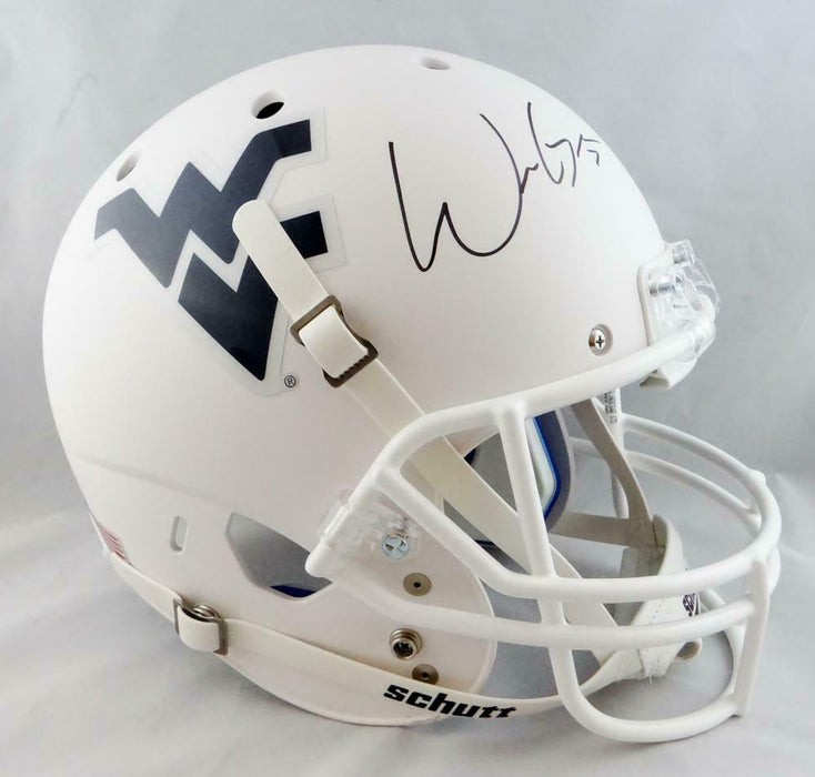 Will Grier West Virginia Mountaineers Signed Full Size White Schutt Helmet (JSA COA)