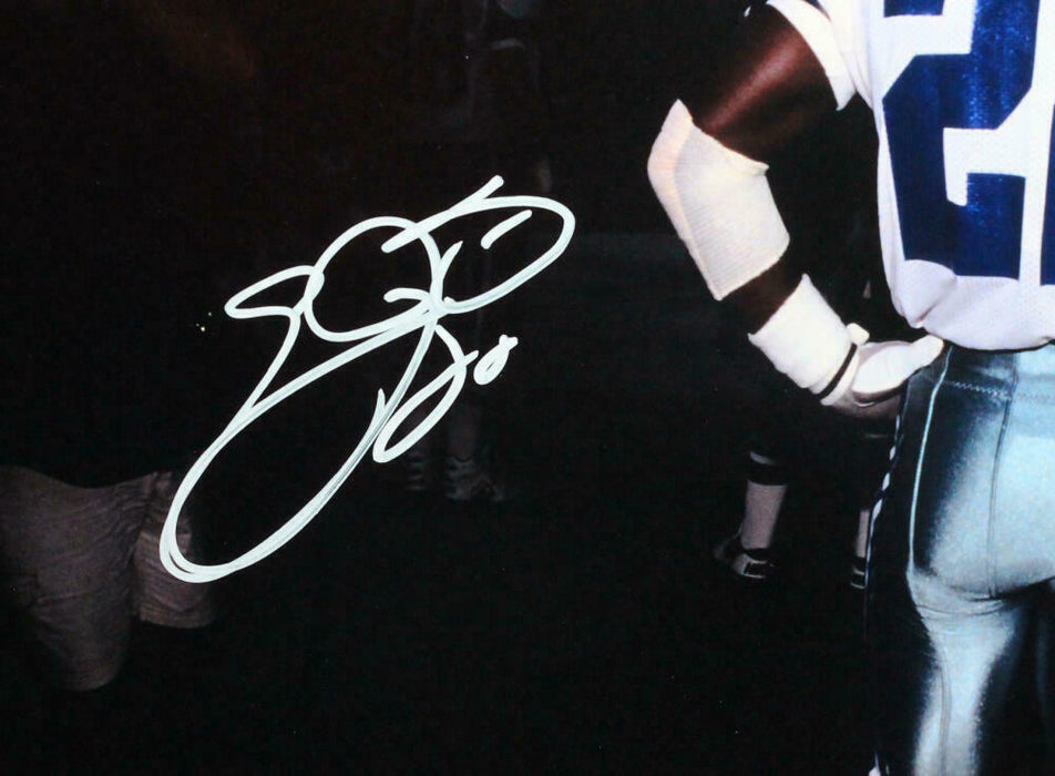 Emmitt Smith Autographed Dallas Cowboys Back Tunnel 16x20 HM Photo-(BAS COA)