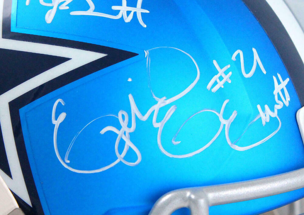 Prescott, Cooper, Elliott, Lamb Signed Dallas Cowboys F/S Blaze Helmet- (BAS COA)