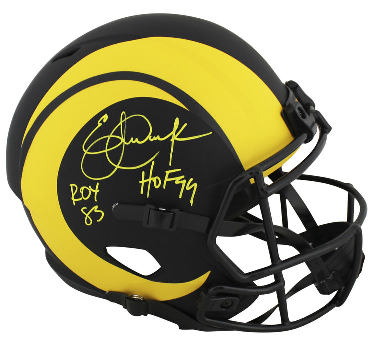 Eric Dickerson Los Angeles Rams Signed "HOF/ROY" Eclipse Full Size Speed Rep Helmet BAS COA (St. Louis)