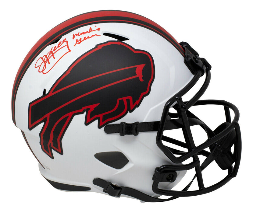 Jim Kelly Buffalo Bills Signed Full Size Lunar Eclipse Speed Rep Helmet w/Case Machine Gun (JSA COA)