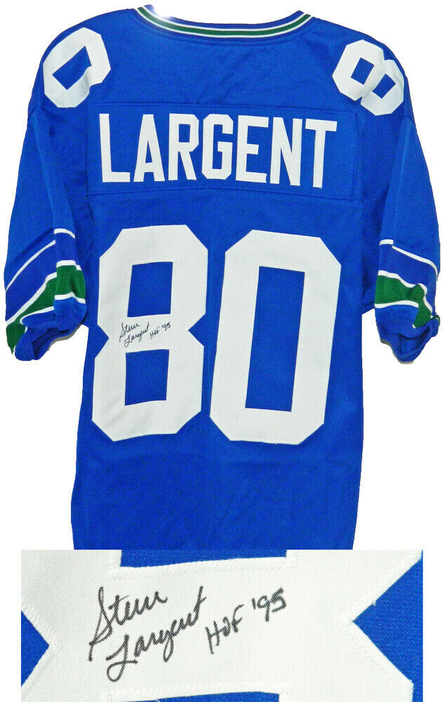 Steve Largent Seattle Seahawks Signed Autographed Blue Custom