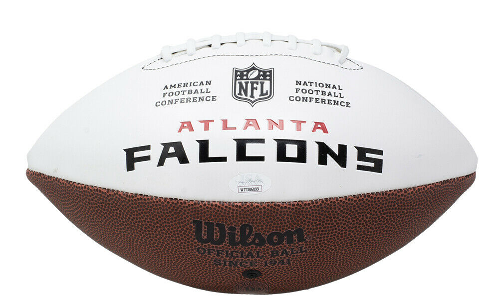 Michael Vick Atlanta Falcons Signed White Logo Football w/Case (JSA COA)