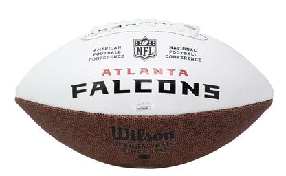 Michael Vick Atlanta Falcons Signed White Logo Football w/Case (JSA COA)