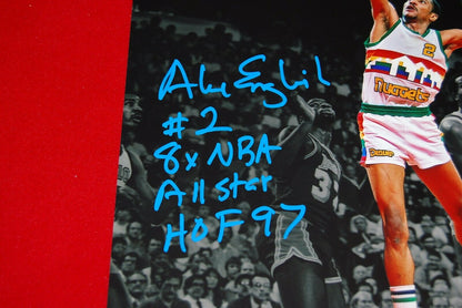 ALEX ENGLISH DENVER NUGGETS signed 11X14 photo JSA COA