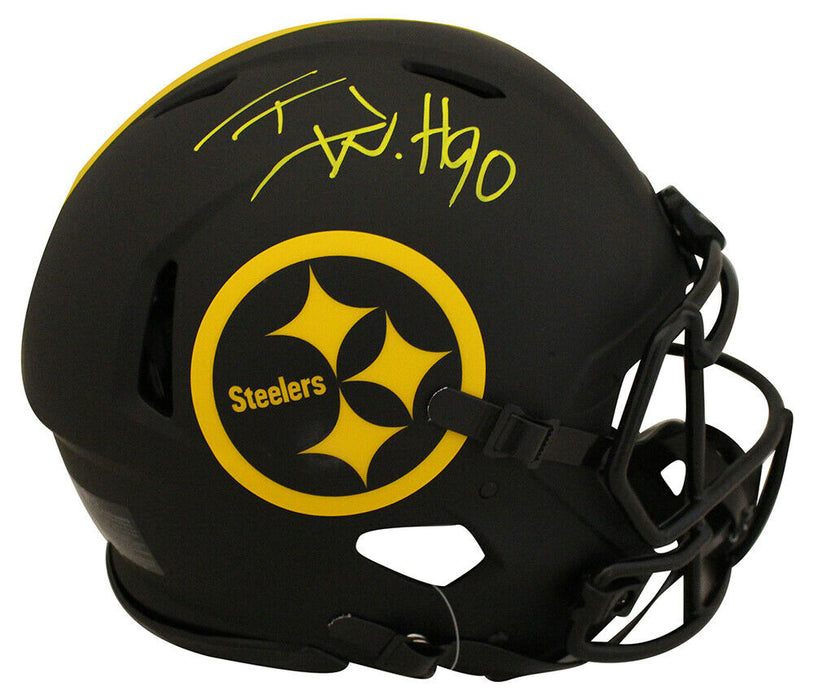 TJ Watt Pittsburgh Steelers Signed Pittsburgh Steelers Authentic Eclipse Speed Helmet 29597 (BAS COA)
