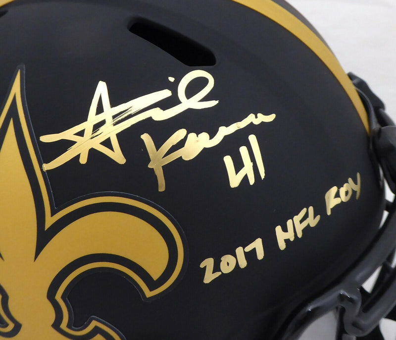 Alvin Kamara New Orleans Saints Signed Saints Eclipse Full-sized Helmet with "ROY" 190036 (BAS COA)
