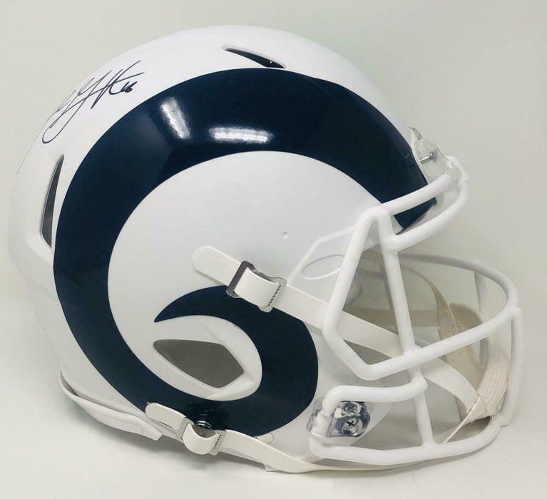 Jared Goff Los Angeles Rams Signed White Matte Speed Authentic Helmet FAN COA (St. Louis)