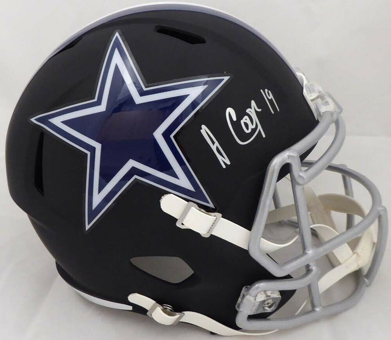 Amari Cooper Autographed Dallas Cowboys Matte Black Full Size Speed Helmet WP301497 (JSA COA)