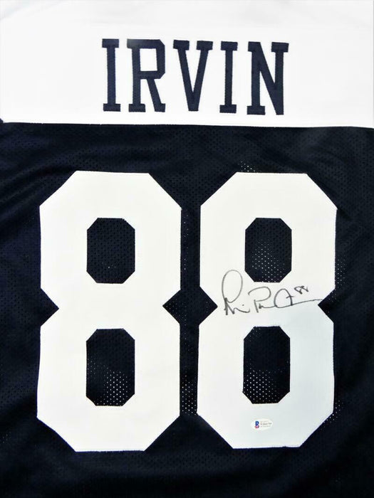 Michael Irvin Dallas Cowboys Signed White and Blue Pro Style Jersey (BAS COA)