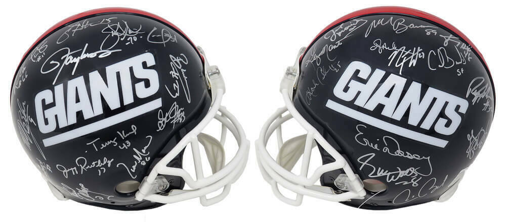 1986/1990 New York Giants Team Signed Riddell Authentic ProLine Helmet with 28 Signatures (SCHWARTZ), , 