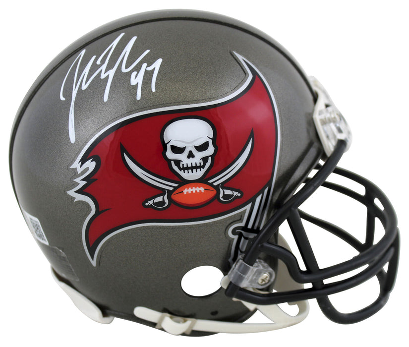 John Lynch Tampa Bay Buccaneers Signed Pewter Mini Helmet (BAS COA)