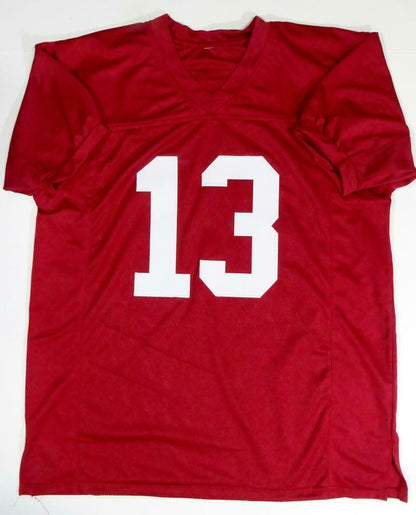 Tua Tagovailoa Signed Red College Style Jersey w/ Roll Tide (BAS COA)