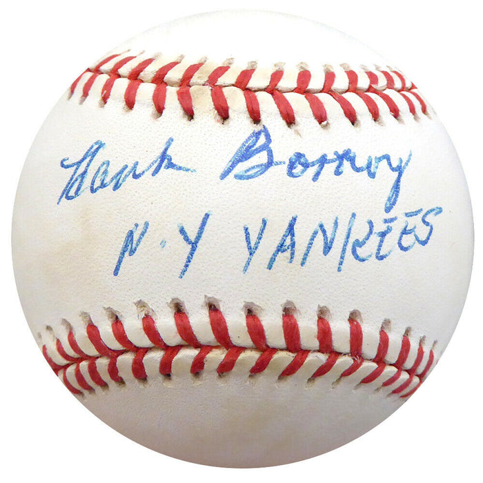 Hank Borowy New York Yankees Signed Yankees AL Baseball with "N.Y. Yankees" F26244 (BAS COA)