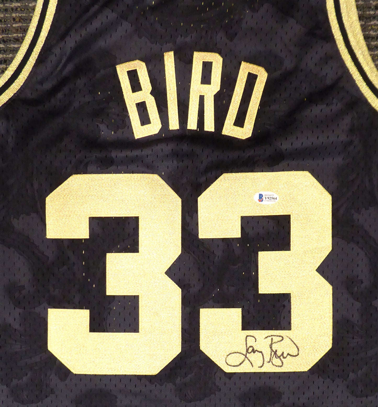 Larry Bird Boston Celtics Autographed Mitchell & Ness Gold Jersey Size L (BAS COA)