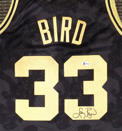 Larry Bird Boston Celtics Autographed Mitchell & Ness Gold Jersey Size L (BAS COA)