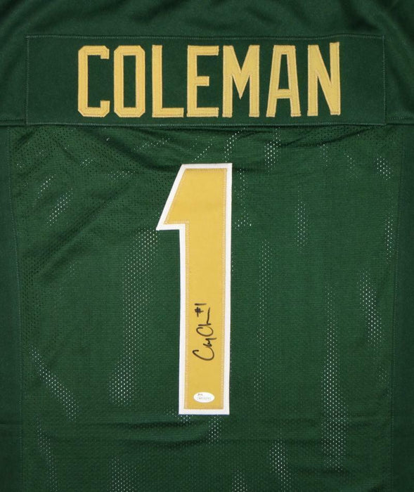 Corey Coleman Autographed Green College Style Jersey (JSA COA)