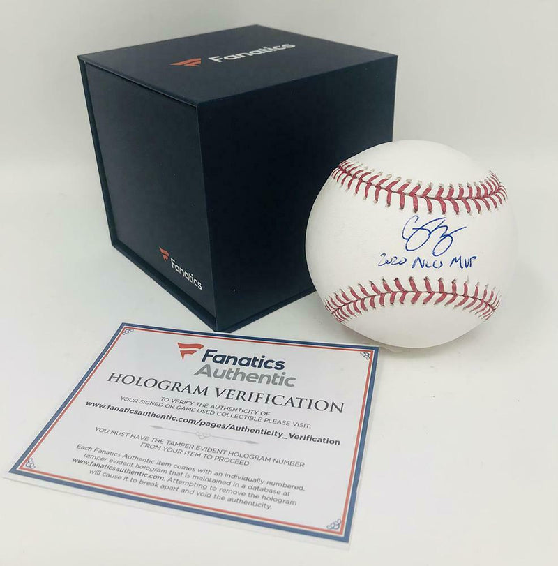 Corey Seager Los Angeles Dodgers Signed 2020 NLCS MVP Official Baseball FAN COA (Brooklyn)