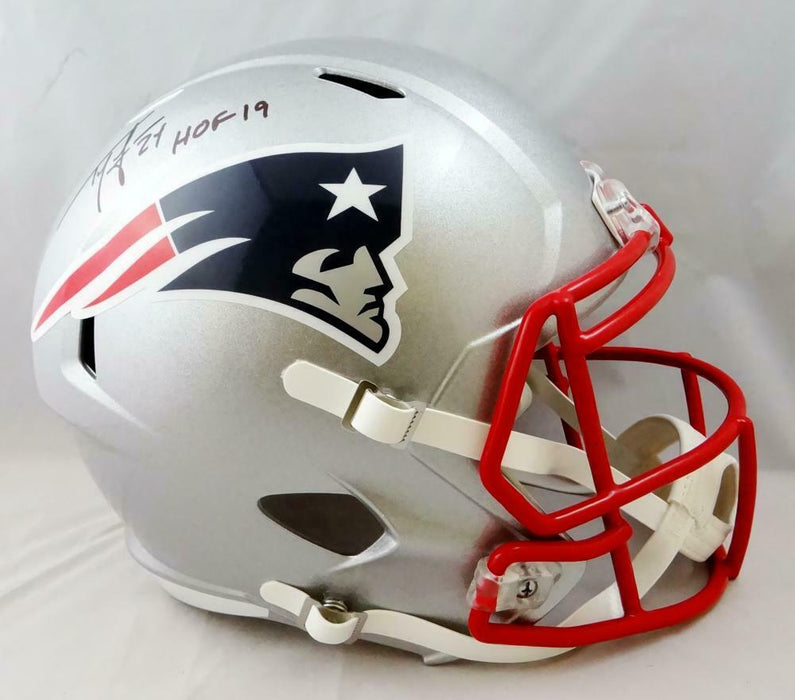 Ty Law New England Patriots Signed F/S Speed Helmet w/ HOF (BAS COA)