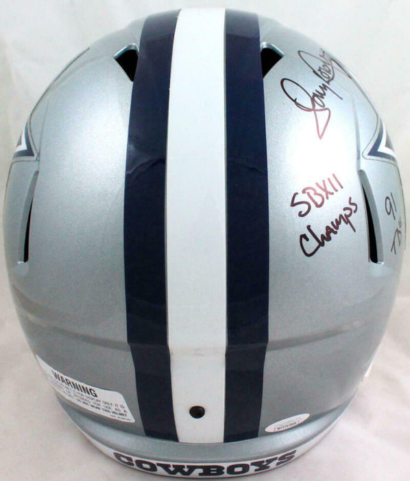 Tony Dorsett Autographed Dallas Cowboys F/S Speed Helmet w/5 Insc-(JSA COA)