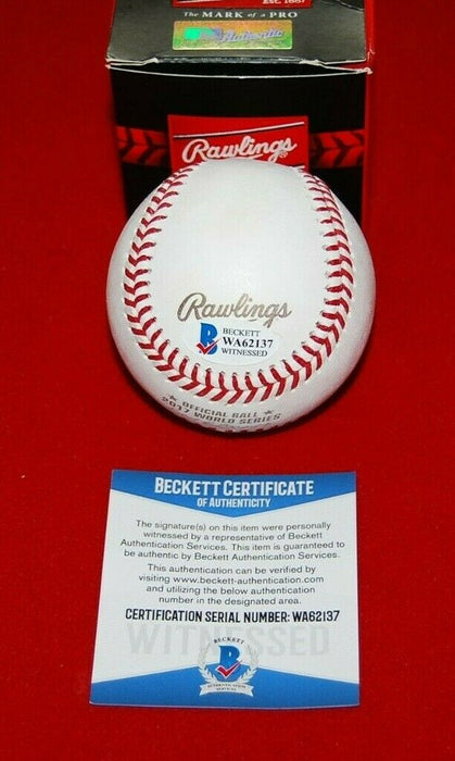 George Springer Autographed World Series Rawlings OML Baseball - Beckett  Auth