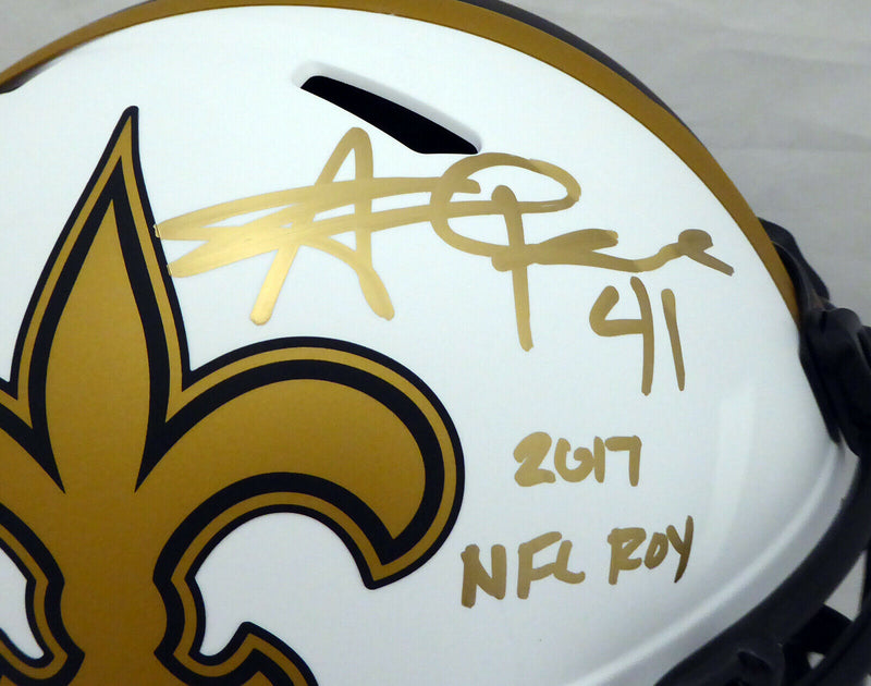 Alvin Kamara New Orleans Saints Signed Saints Lunar Eclipse Full-sized Helmet with ROY QR 193490 (BAS COA)