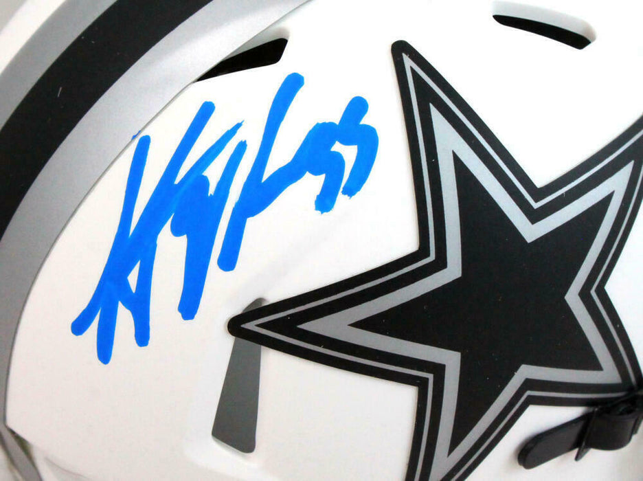 Leighton Vander Esch Autographed Dallas Cowboys Lunar Mini Helmet-(FAN COA)
