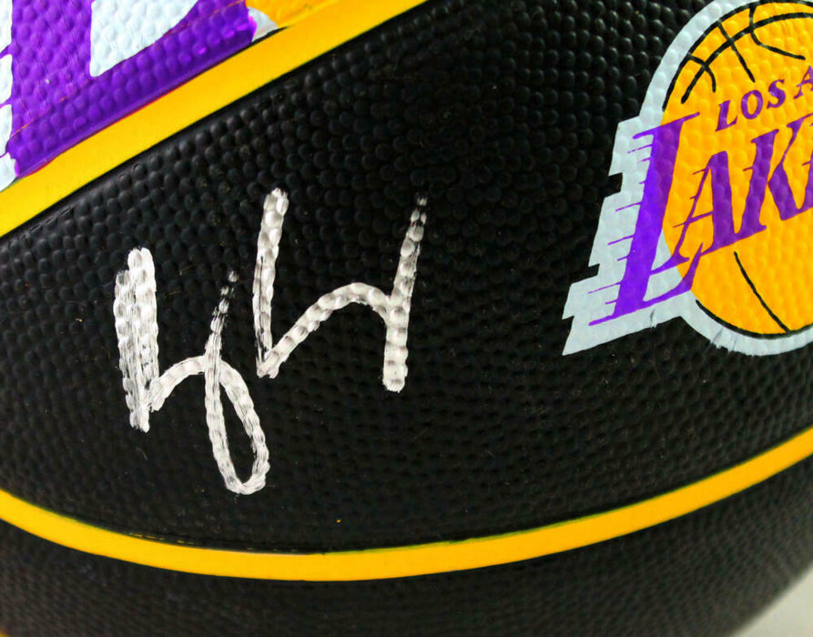 Kyle Kuzma Los Angeles Lakers Autographed NBA LA Lakers Logo Black Basketball- (BAS COA)