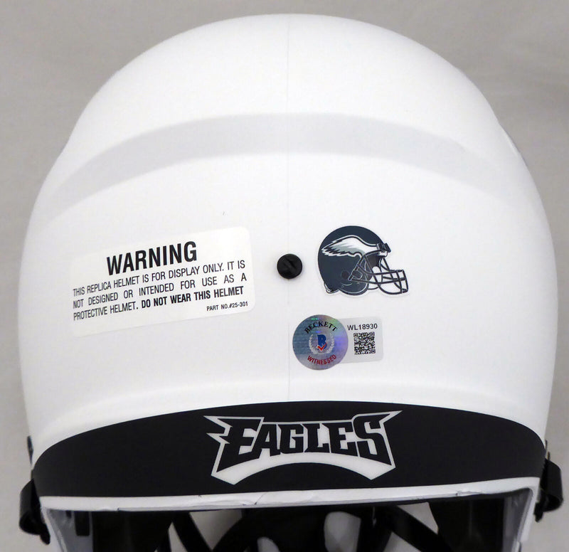 DeVonta Smith Philadelphia Eagles Signed Eagles Lunar Eclipse Full-sized Smudged Helmet (BAS COA)