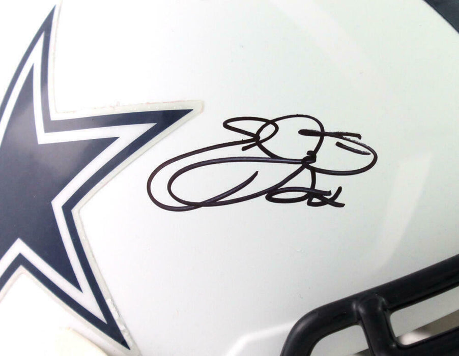 Emmitt Smith Dallas Cowboys Signed F/S Flat White Speed Helmet- (BAS COA)