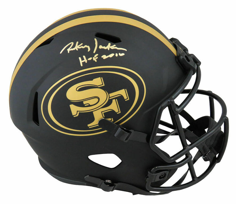 Rickey Jackson San Francisco 49ers Signed 49ers Eclipse Riddell Full-sized Speed Replica Helmet with HOF'10 (SCHWARTZ)