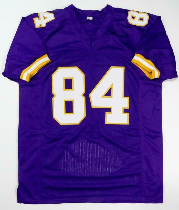 Randy Gene Moss Minnesota Vikings Signed Purple Pro Style Stat Jersey (BAS COA)