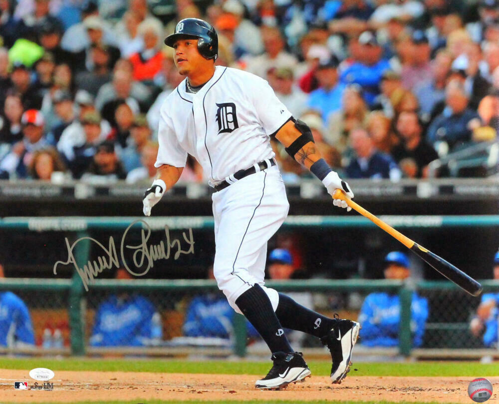 Miguel Cabrera Autographed Detroit Tigers 16x20 Post Bat HM Photo - (JSA COA)