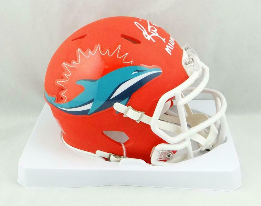 Ricky Williams Miami Dolphins Signed Dolphins AMP Speed Mini Helmet with Miami Vice (JSA COA)