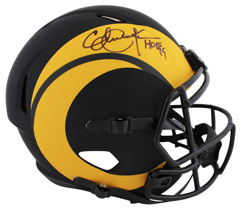 Eric Dickerson Los Angeles Rams Signed "HOF 99" Eclipse F/S Speed Replica Helmet BAS COA (St. Louis)