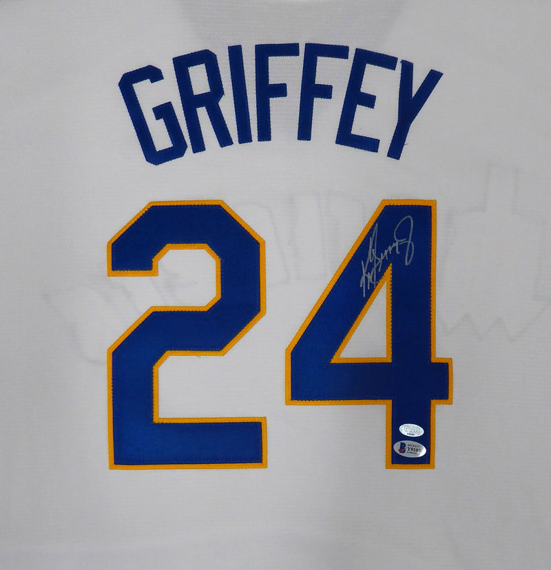 Ken Griffey Jr. Seattle Mariners Signed White Majestic Cooperstown Throwback Jersey (BAS & MCS Holo)