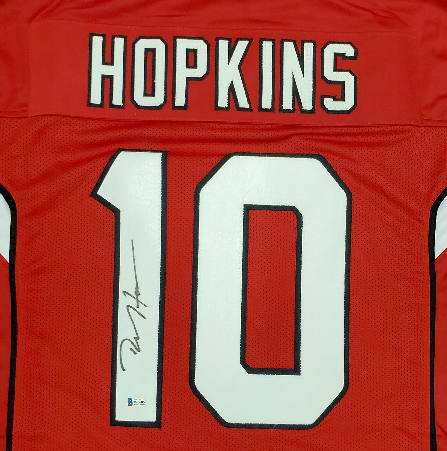 DEANDRE HOPKINS ARIZONA CARDINALS SIGNED RED JERSEY (BAS COA)