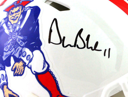 Drew Bledsoe New England Patriots Signed Patriots Full-sized White Speed Authentic Helmet (BAS COA)